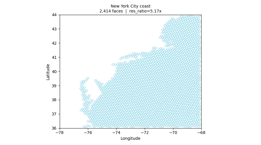 New York City coast mesh subset.